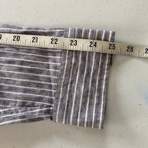 Lucky Brand Striped Button Up Tunic Shirt Long Sleeve Cotton Chest Pocket - Picture 14 of 16